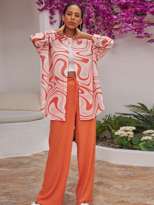 Women's Long Sleeve Shirt Orange