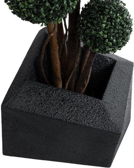 GloboStar Artificial Garden Camden Planter Polyester Black with Stand 49x49x44cm.