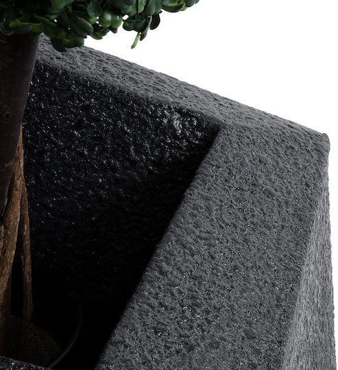 GloboStar Artificial Garden Camden Planter Polyester Black with Stand 49x49x44cm.