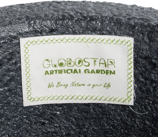 GloboStar Artificial Garden Soho Ghiveci Poliester Negru cu suport 65x65x60εκ.