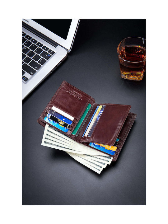 Bull Captain Men's Leather Wallet with RFID Brown