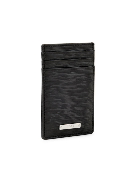 Hugo Boss Δερμάτινο Ανδρικό Πορτοφόλι Καρτών Μαύρο