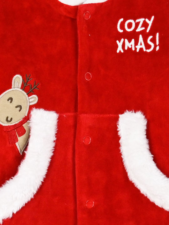 Energiers Cozy Xmas Φορμάκι Βελουτέ Κοκκινο
