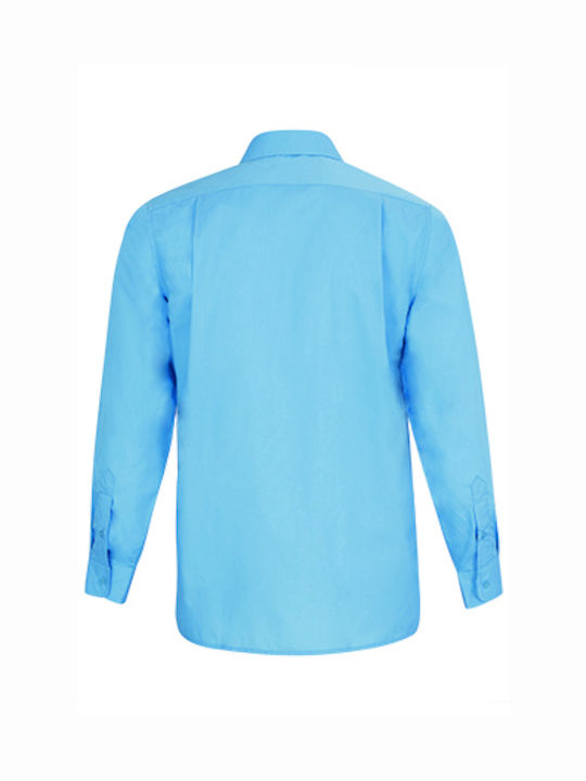 Valento Oporto Men's Long Sleeve Work Shirt Light Blue