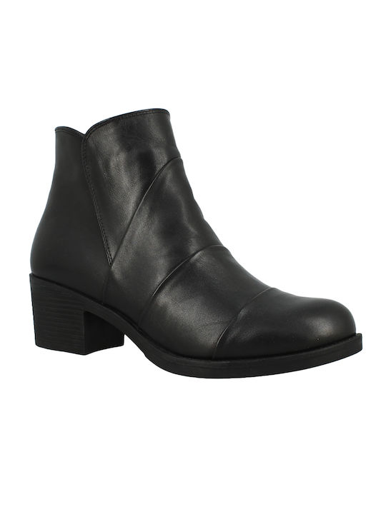 IQ Shoes Leather Women's Ankle Boots Black