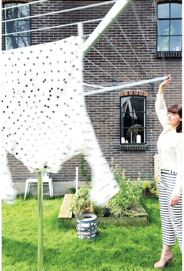Brabantia Topspinner Folding Floor Clothes Drying Rack for Garden Metallic with Hanging Length 50m