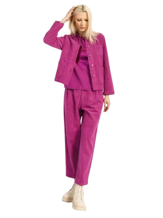 Molly Bracken Women's Corduroy Blazer Purple