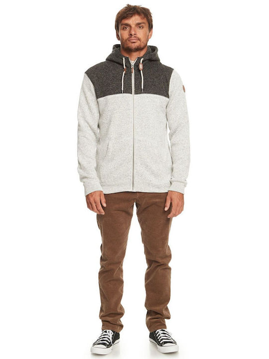 Quiksilver Keller Men's Sweatshirt Jacket with Hood Light Grey Heather