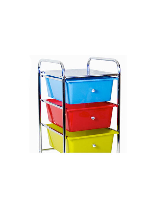 Storage Drawer Multi-Functional Metal Trolley With 15 Plastic Drawers Made of Metal and Plastic M33xP39xH65cm