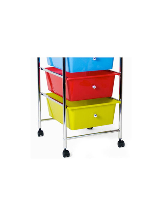 Storage Drawer Multi-Functional Metal Trolley With 15 Plastic Drawers Made of Metal and Plastic M33xP39xH65cm