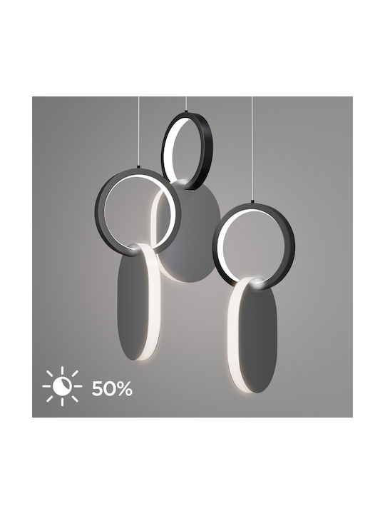 Alphab2b Symmetric 1g Ceiling Light Silver LED with Natural White Light 25x120x120cm
