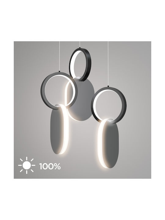 Alphab2b Symmetric 1g Ceiling Light Silver LED with Natural White Light 25x120x120cm