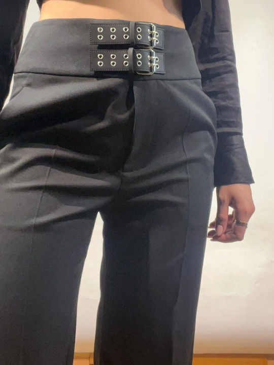 Damen Stoff Hose Black