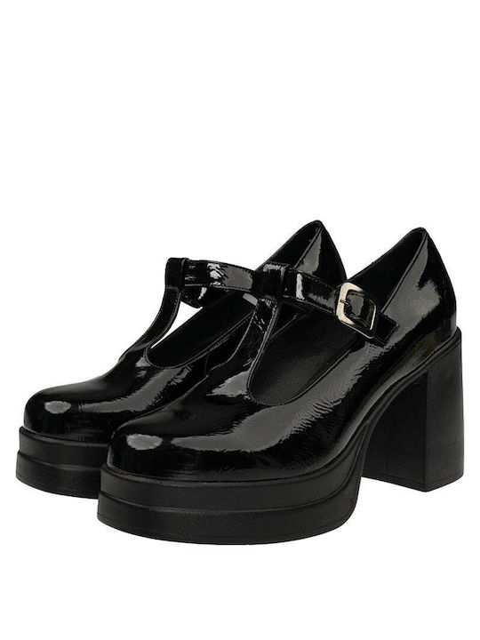 Shoegar Patent Leather Black High Heels