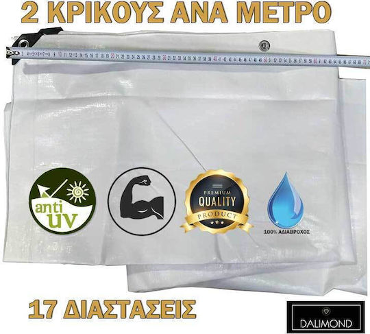 Dalimond Waterproof Tarpaulin 250gr/m² 2x4m. Heavy Duty White