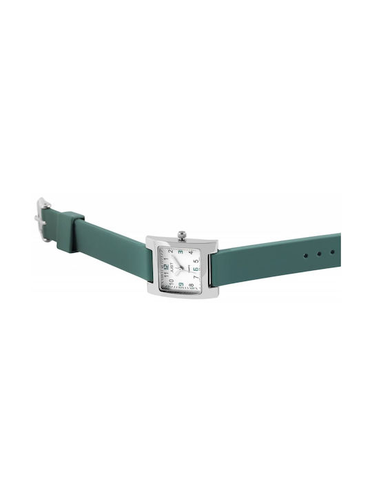 Just Watch Watch with Green Metal Bracelet