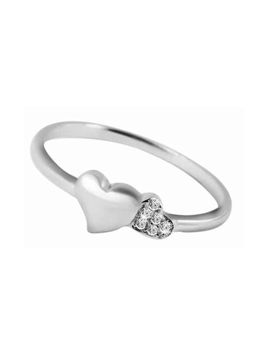 Akzent Damen Ring mit Zirkonia aus Silber