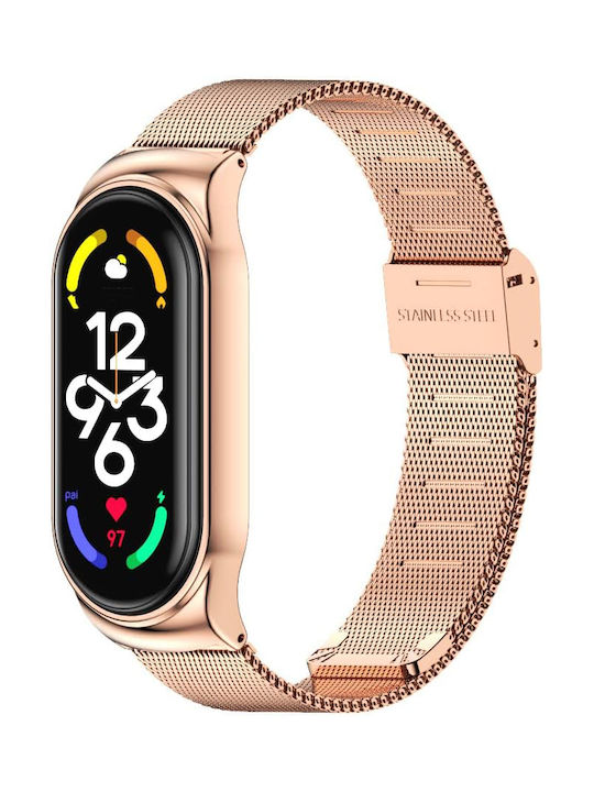Revomag Curea Oțel inoxidabil Rose Gold (Smart Band 8 / Smart Band 9 / Smart Band 10)