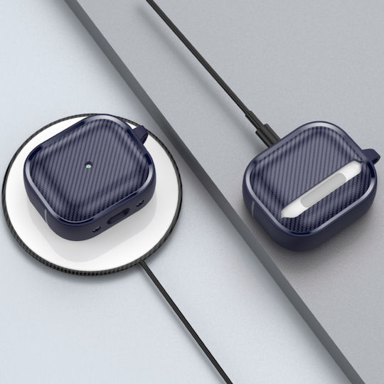 Sonique Silicone Case with Keychain Navy Blue for Apple AirPods 3