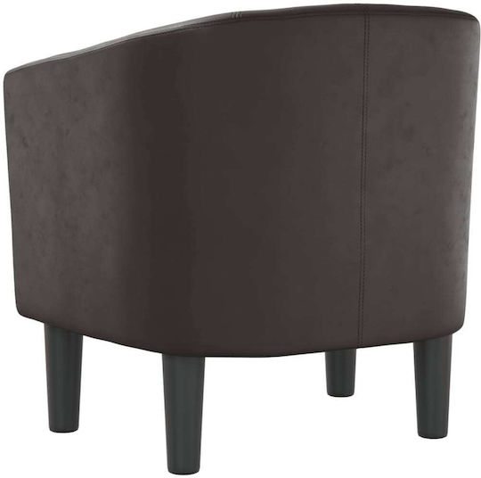 Barrel Armchair from Leatherette Coffee 70x56x68cm