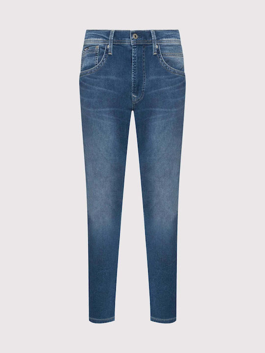Men's Regular Fit Elastic Straight Blue Jeans Pants