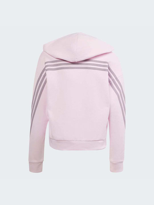 Adidas Kids Sweatshirt with Hood Pink Future Icons 3-stripes