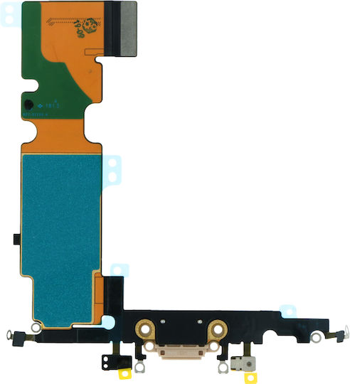Flex Cable with Charging port in Gold color for iPhone 8 Plus.
