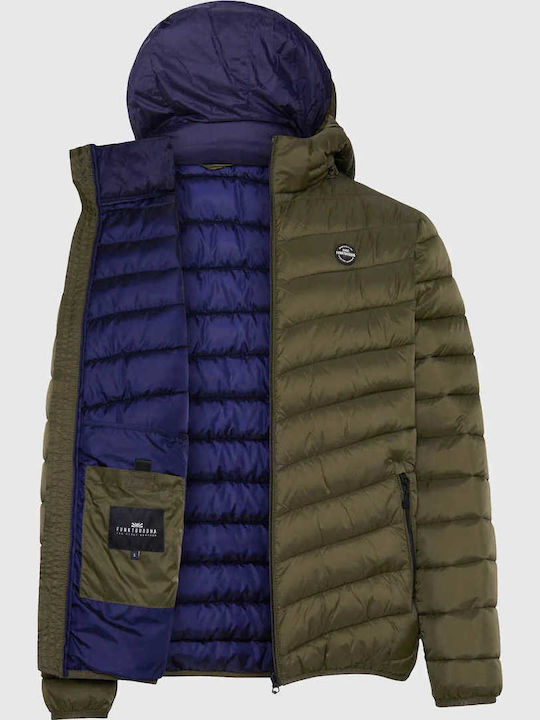 Winter Jacket Puffer Khaki / Blue