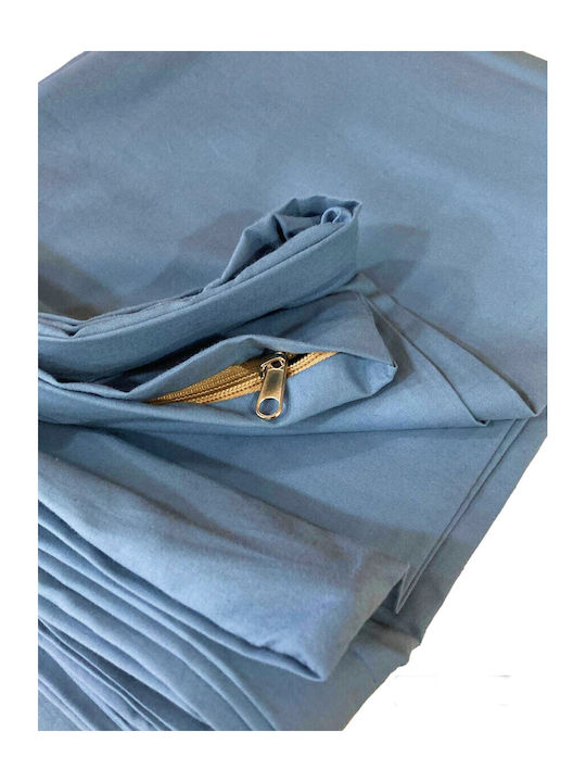 Decotelia Duvet Cover Set Cotton Queen with 2 Pillowcases 220x240 Blue