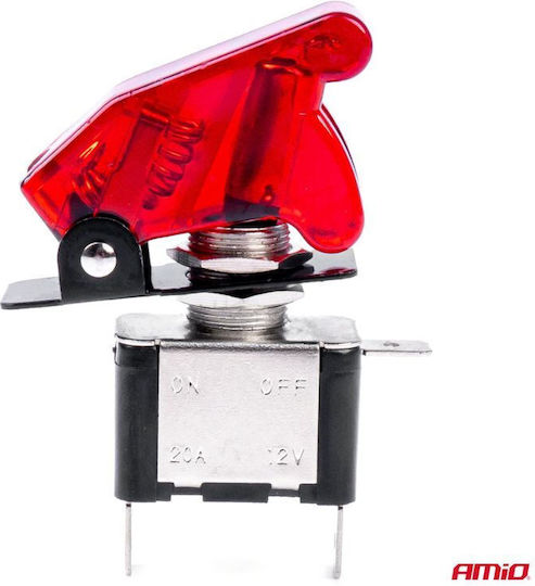 AMiO Διακόπτης On/Off Αυτοκινήτου 12V Universal Chevrolet Volt Κόκκινο