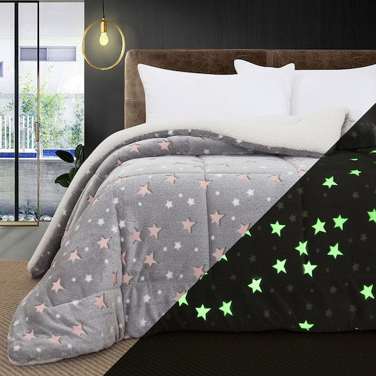 Beauty Home Kids Duvet Cover Glow in the Dark Single Gray 160x220cm