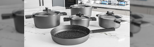 Zilan Cookware Set With Non-Stick Interior Coating 5 Pieces