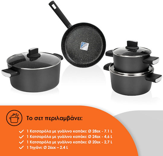 Zilan Cookware Set From Aluminum With Non-stick Coating 4pcs