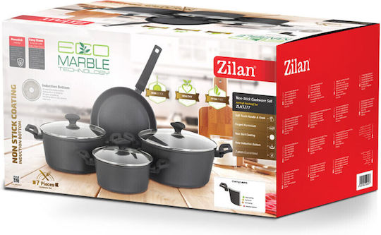 Zilan Set Vase de Gătit din Aluminiu cu Strat Antiaderent 4 Piese