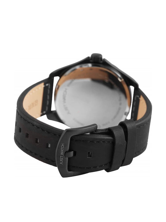 Just Watch Men's Watch Battery with Black Leather Strap