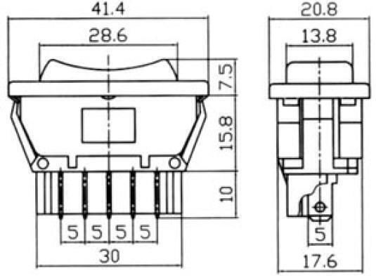 ASW-01 Διακόπτης Παραθύρων Αυτοκινήτου Μαύρο 5pin