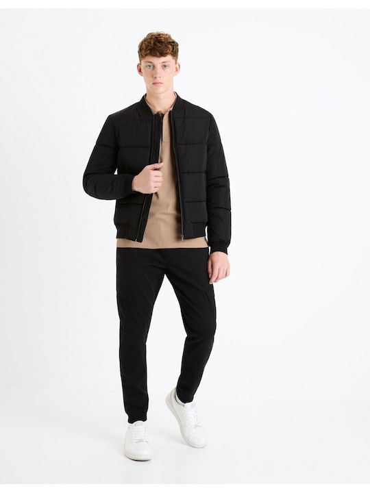 Celio Geacă pentru bărbați de iarnă Bomber Black.