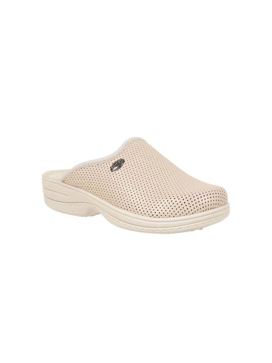 Comfy Anatomic Leder Anatomisch Clogs Beige