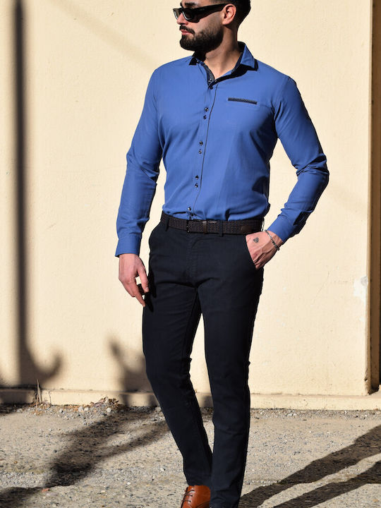 Cu mânecă lungă Cămașă în Linie ingusta blue-raff