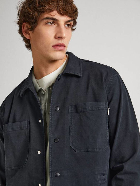 Drop 0 Lilo Μακρυμάνικo Τζιν Overshirt σε Κανονική Γραμμή Μαύρο