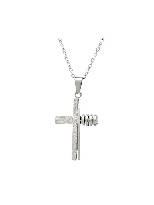 Goldjewels Damen Kreuz aus Stahl mit Kette