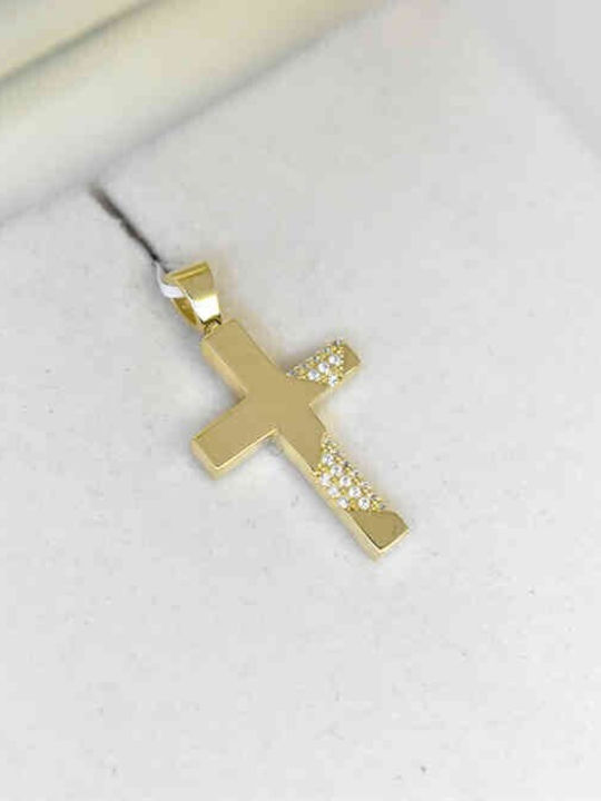 Damen Gold Kreuz 14K mit Kette
