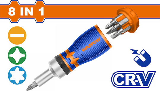 Wadfow Screwdriver Ratchet with Interchangeable Tips