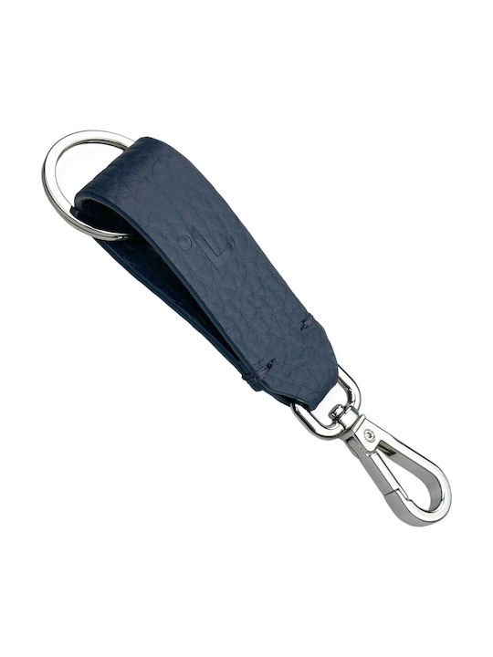 7.Dots Schlüsselanhänger Leder Marine