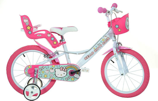 Dino Bikes Hello Kitty 16" Kinder Fahrrad Stadt Weiß