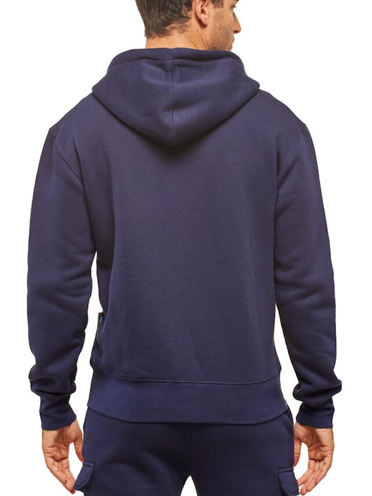 Blue Hunter Herren Sweatshirt Jacke mit Kapuze Marineblau