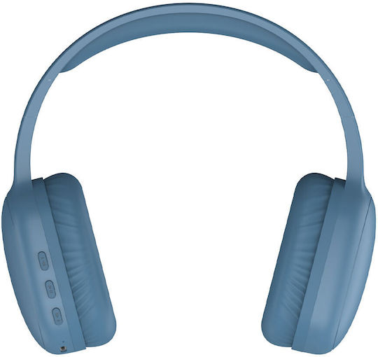 Lamtech LAM113034 Bluetooth Wireless Over Ear Headphones with 15 hours of Operation and Quick Charge Blue