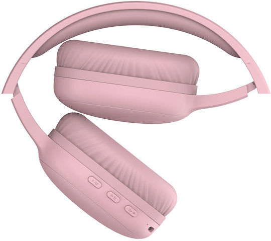 Lamtech LAM113010 Ασύρματα Bluetooth Over Ear Ακουστικά με 15 ώρες Λειτουργίας και Quick Charge Ροζ