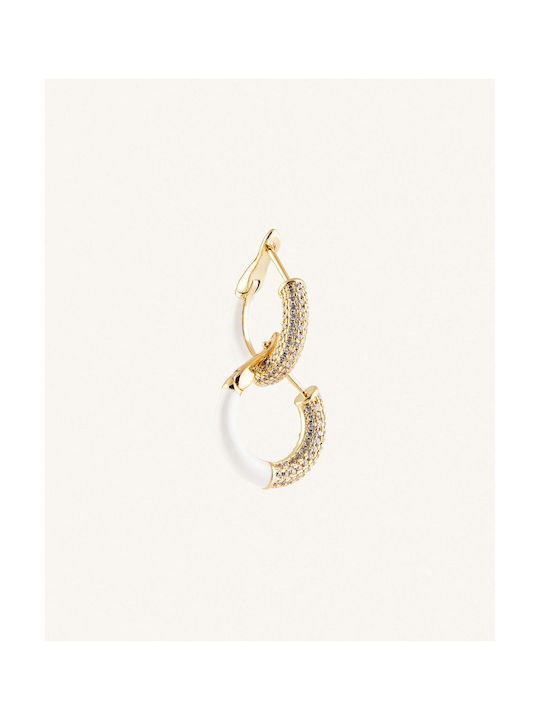 StanStefan Earrings Hoops made of Steel Gold Plated with Stones