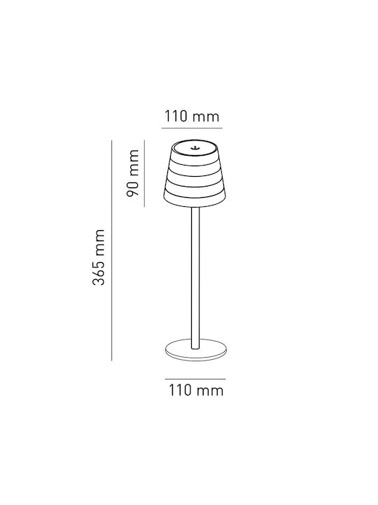 Bot Lighting Maya Μεταλλικό Πορτατίφ LED με Μαύρο Καπέλο και Βάση